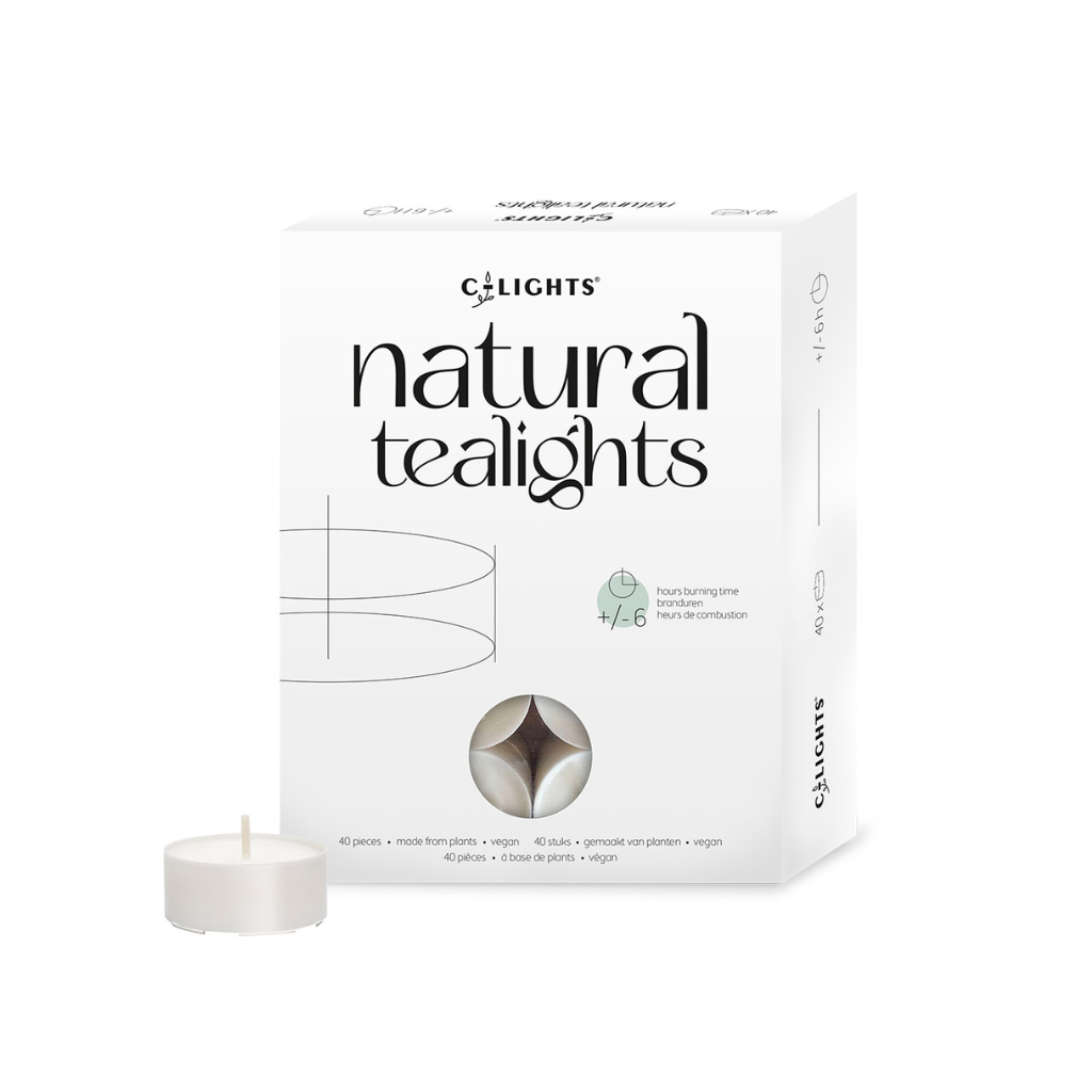 C-lights natuurlijke theelichten 40 stuks Tafelaccessoires B Conscious
