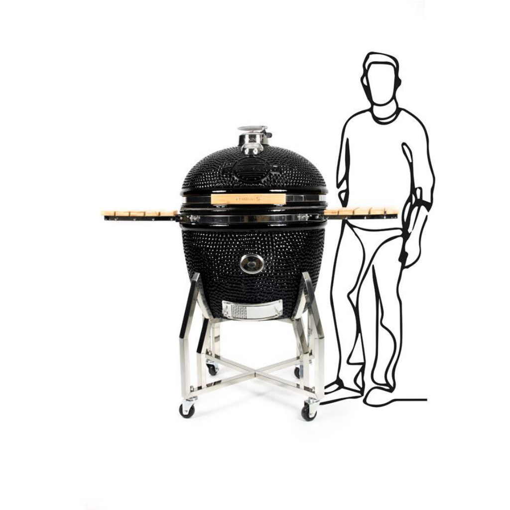 BBQ Kamado 24 Inch XXL Pro Set met Onderstel- Zijtafels en Hoes Barbecues Yakiniku
