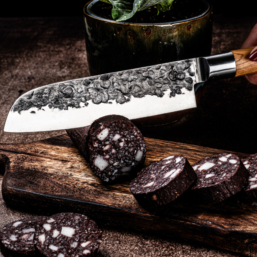 Forged Olive Santoku mes Messen Forged