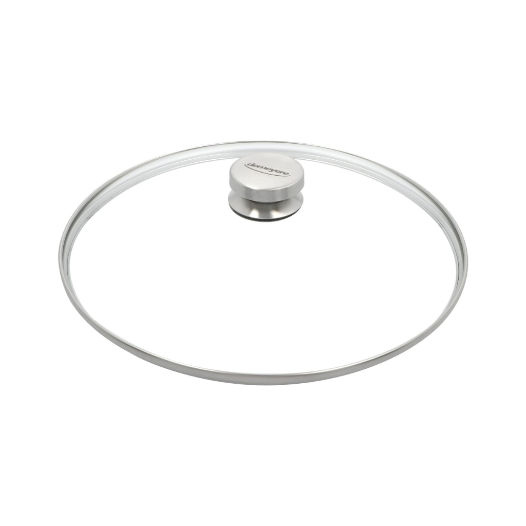 Glasdeksel met roestvrijstalen knop en rand 30 cm Diversen Demeyere