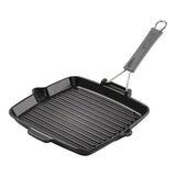 Staub Grillpan vierkant met schenktuit en siliconen handvat Pannen Staub
