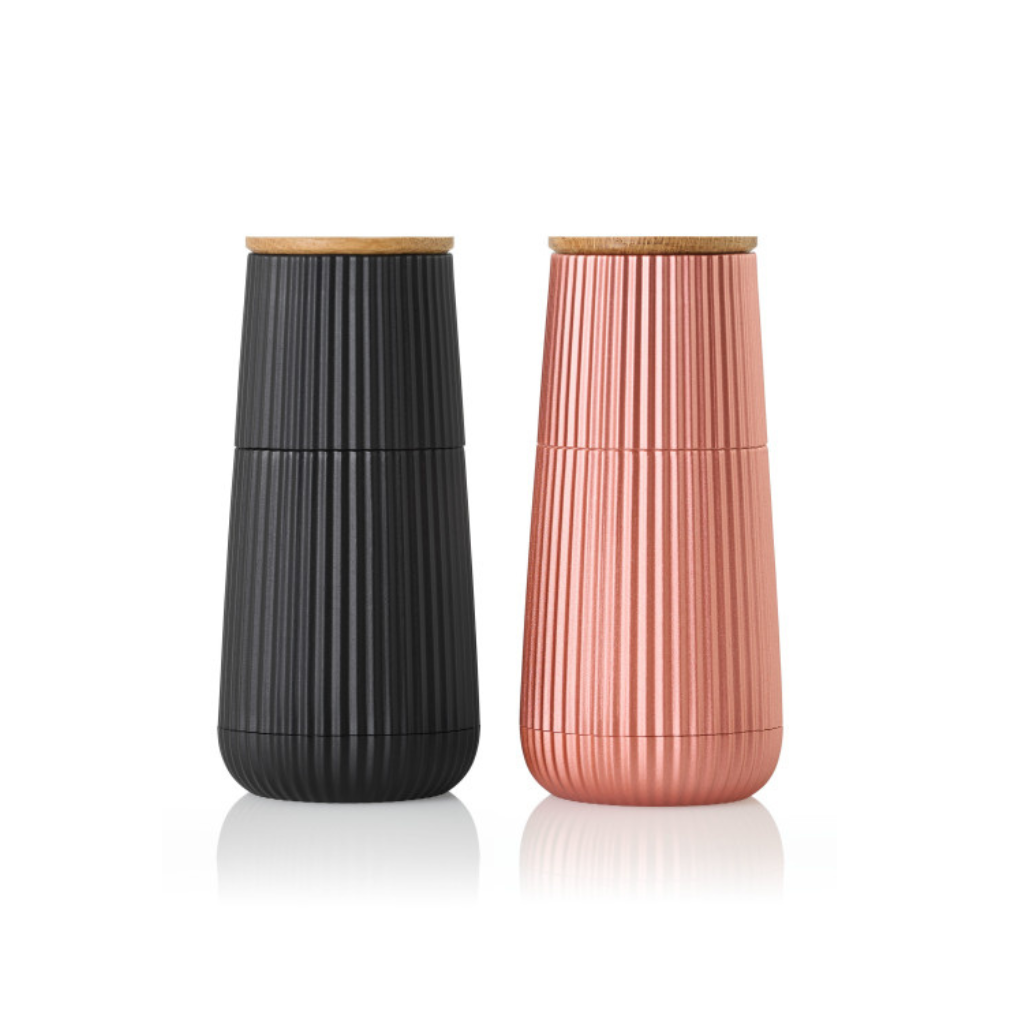 AdHoc Peper- en Zoutmolen Scape Set van 2 Stuks Adhoc Zwart & Rose Goud