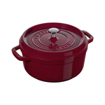 Staub Braadpan Cocotte rond 24cm Pannen Staub Bordeaux ø 24cm